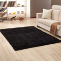 Black Shaggy Fluffy Carpets Set of x2
