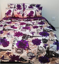 5 Piece Quilted Comforter Set Purple Paris - Queen