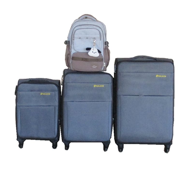 Galaxia Grey 3-Piece Spinner Luggage Set with Travel Lavender Backpack