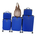 Blue ABS Hard-Shell Luggage Set with Spinner Wheels & Vanity Cases 6 Piece