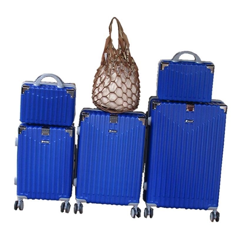 Blue ABS Hard-Shell Luggage Set with Spinner Wheels & Vanity Cases 6 Piece
