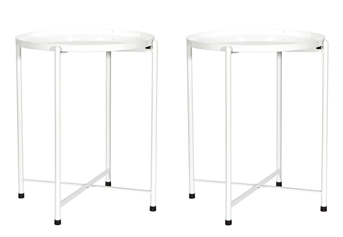 2 x Metal Coffee Tables - White