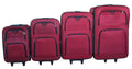 Trolley 4 Piece Travel Luggage Spinner - Rainproof Silk - Red