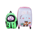 Bunny Kids Suitcase & Green Ladybug Backpack Set - Travel Combo