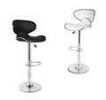 Stylish Chrome Base Butterfly Style Bar Stools - Set of 2