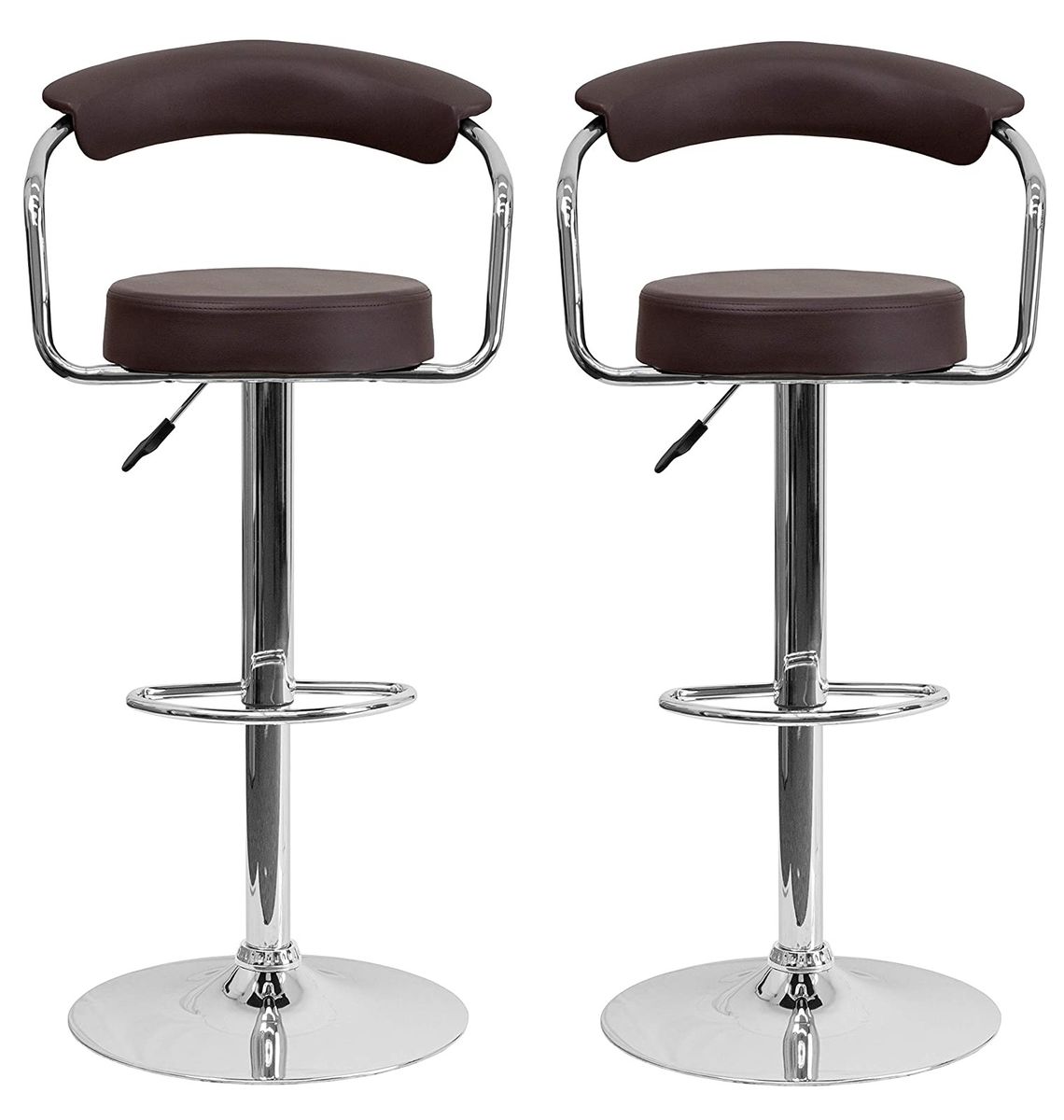 Bar stools / Kitchen Breakfast Chairs - Set of 2 - Brown Colour