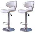 Bar Stools / Breakfast Kitchen Counter Chairs - 2 Pack - White