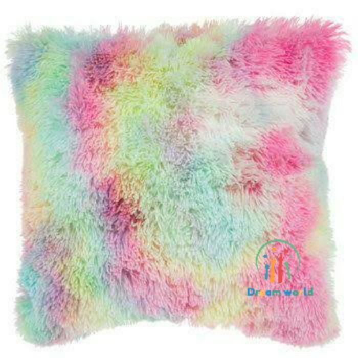 Soft Fluffy Pillow cover Set - Rainbow