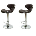 Bar Stools / Breakfast Kitchen Counter Chairs - 2 Pack - Brown