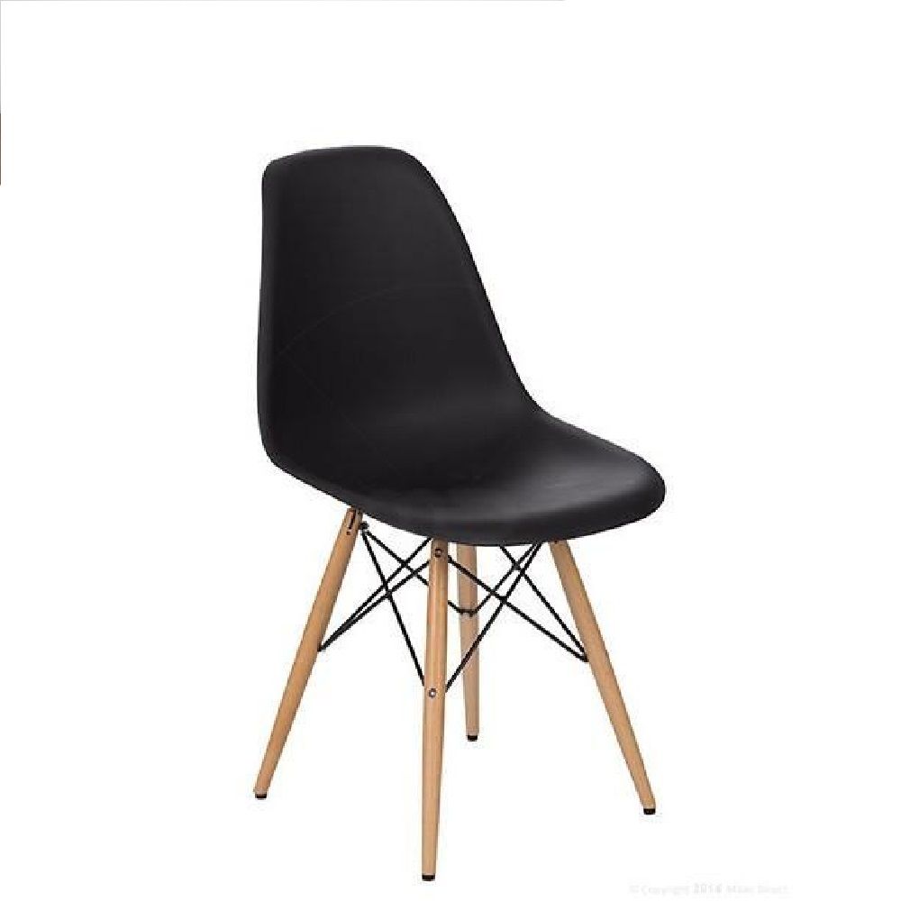 Wooden Leg Chair - Black