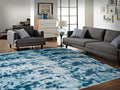 Blue and White 3D Fluffy Rug(200x150cm)