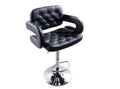 Faux Leather Luxury Barstool with armrests - Black