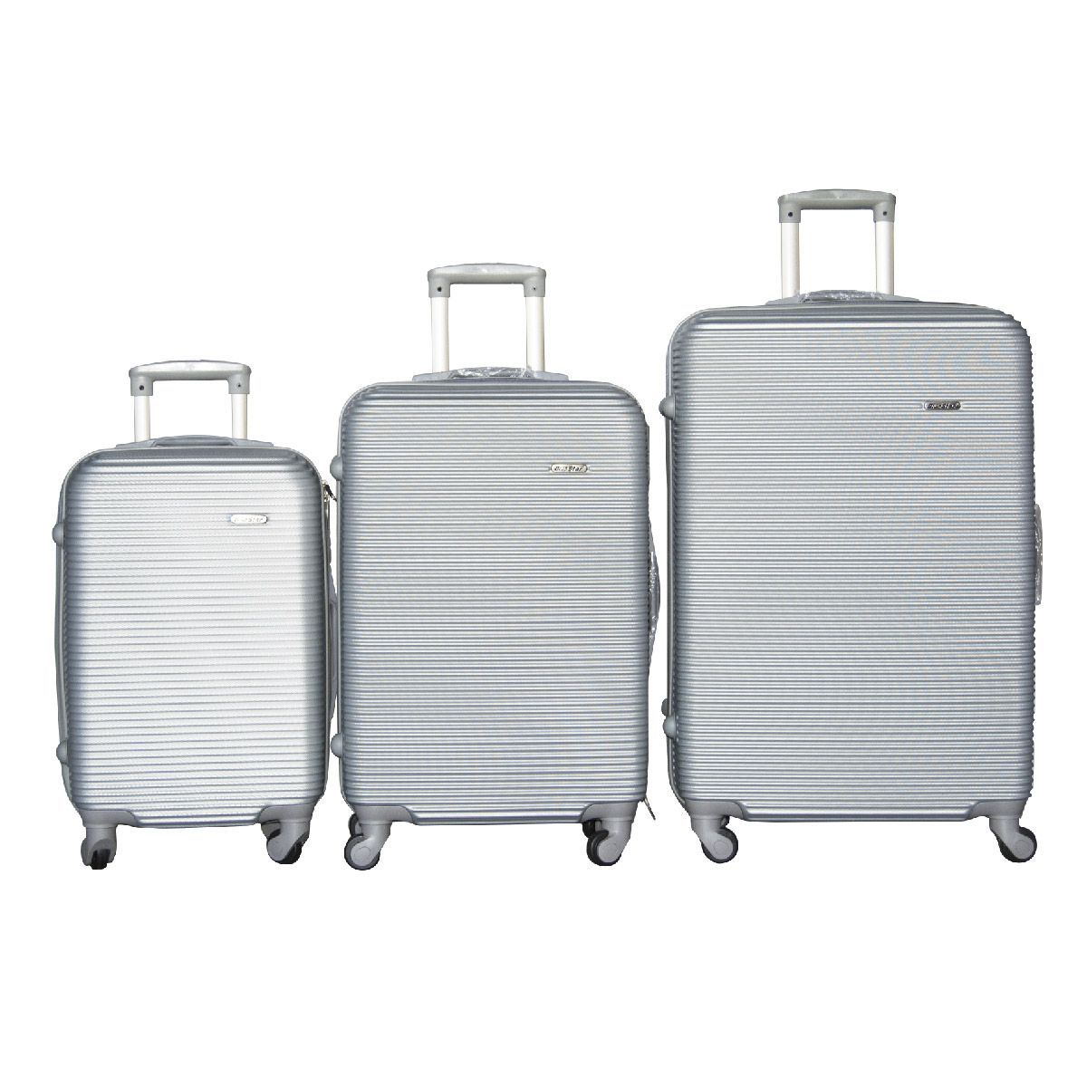 3 Piece Hard Outer Shell Luggage Set - 30inch - Silver