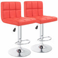 Padded Bar Stools / Kitchen Chairs - Set of 2 – Red Colour