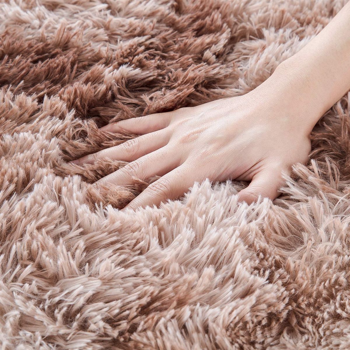 Light Rug Shaggy Fluffy Carpets - coffee