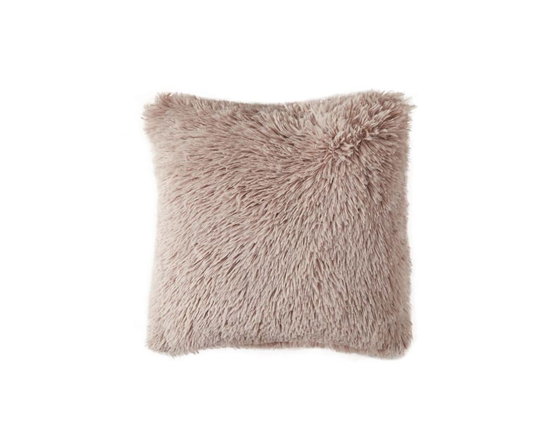 Faux Fur Scatter Cushion Plush Pillow - Brown