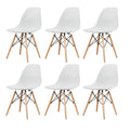 Wooden Leg Dining Chairs - Six Pack - White Colour