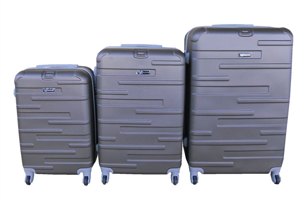 3 Piece Holiday Travel Luggage Bag Set - Brown