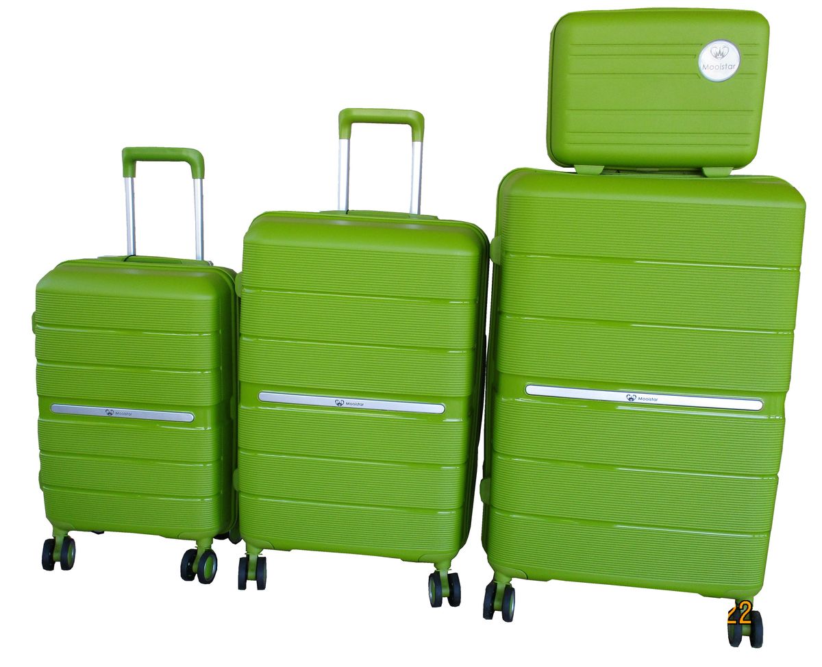 Unbreakable Travel Luggage 4 Piece Suitcases Spinner - Green
