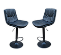 Soft Padded Perla Black Based Bar Stool - 2 Piece - Black