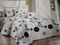 5pc Quilt Set White Polka Dot Bedspread Set