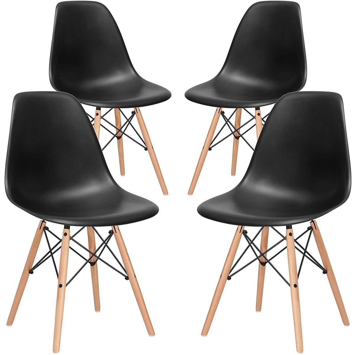 Dining Chairs - Four Pack - Black Colour