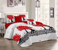5 Piece Quilt Set Love Tree Bedspread Set