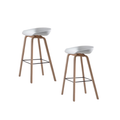 White Kitchen Bar Stool - Set of 2 Chairs