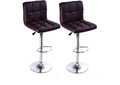 Ronin Faux Leather Swivel Bar Stool - Set of 2 - Brown