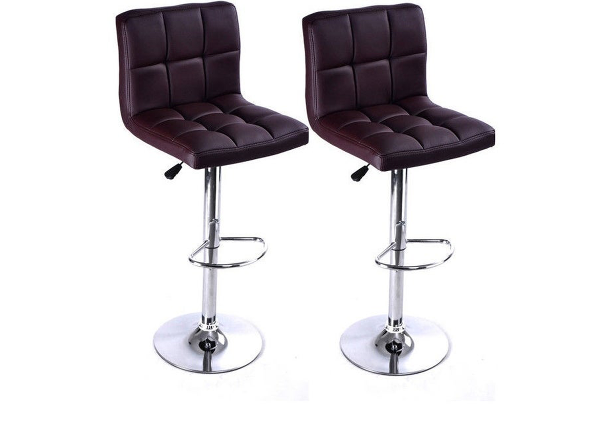 Ronin Faux Leather Swivel Bar Stool - Set of 2 - Brown