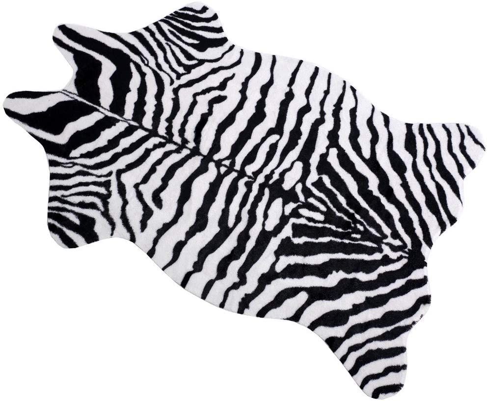 Faux Zebra Print Rug
