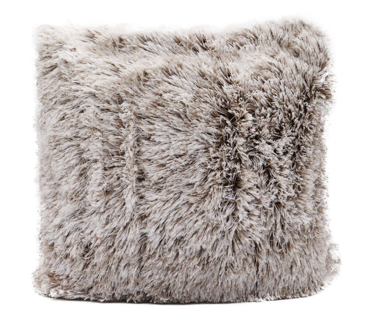 Colorful Faux Fur Cushion - Brown