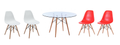5 Piece Glass Table and Black Wooden Leg Chairs