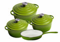 Dream World New Design Dutch Pot Cookware Sets Cast Iron - 7 Piece - Lime