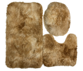 3pc Bathroom Rugs Shaggy Set - Brown