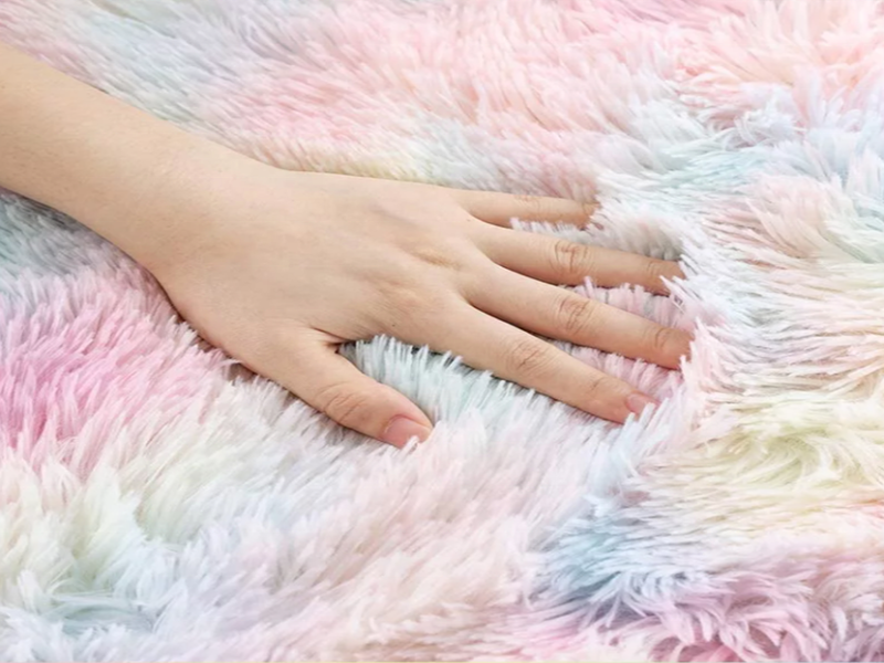 Rainbow Washable Comfy Fluffy Carpet