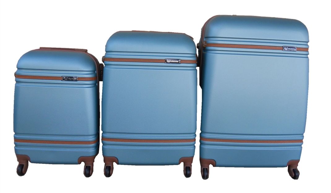 3 Piece Nexco Travel Luggage Bag Set - Aqua Green