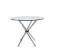 Round Glass Table 80cm - Silver Legs