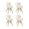 4 Piece Of Multifunctional Scandinavian Butterfly Design Ergonomic Chair Set - White