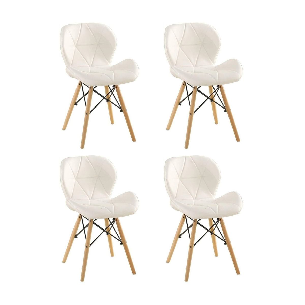 4 Piece Of Multifunctional Scandinavian Butterfly Design Ergonomic Chair Set - White