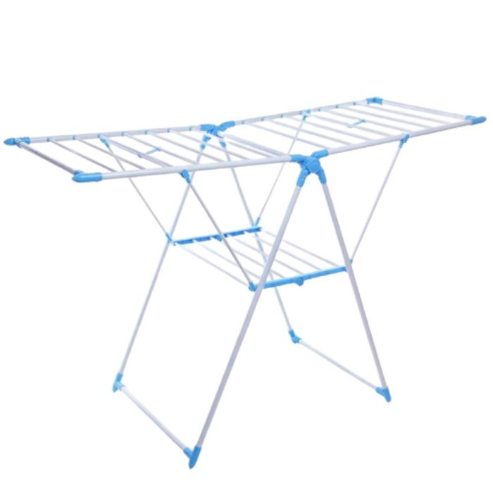 Foldable Clothing Drying Rack - Grey & Light Blue