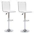 Bar / Kitchen Counter Stools with Chrome Base - Set of 2 - White Colour
