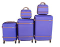 5 Suitcases Travel Trolley Luggage Set - Purple