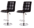 Bar Stools / High- back Kitchen Counter Chairs - Set of 2 - Black Colour