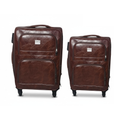 SMTE 2-Piece Premium PU Leather Suitcase Set - 23" & 27" - Dark Brown