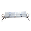 SMTE Heavy-Duty 4-Seater Metal Waiting Room Bench with Chrome Armrests S504