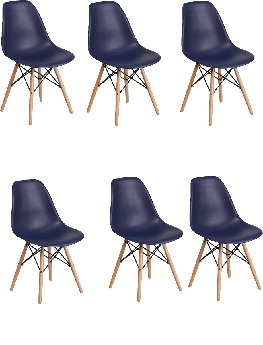 Proteas Wood Leg Chairs- Pack of 6- Black