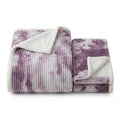 SMTE Corduroy Plush Bedding Blanket - Soft Luxury Bed Throw - Purple
