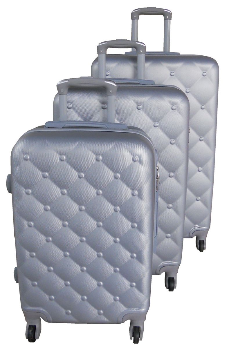 3 Piece Mooistar 29 inch Travel Luggage Suitcase Bag Set - Silver