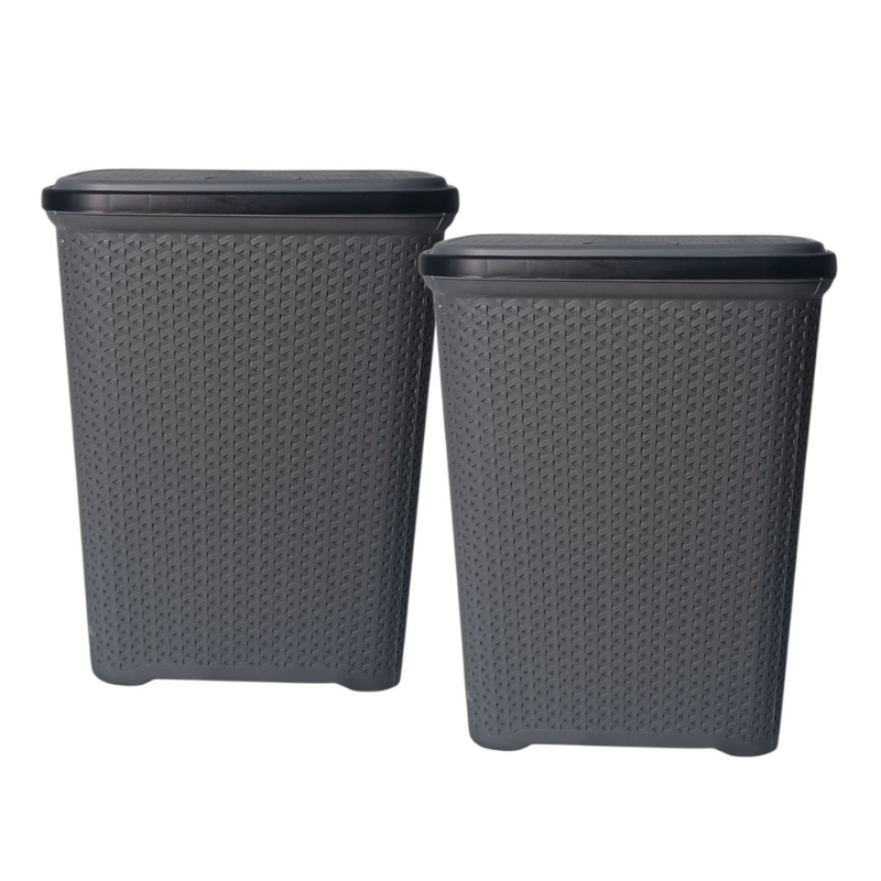 SMTE Foldable Grey Mesh Laundry Basket - 2 Pack